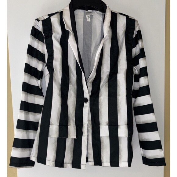 Beetlejuice Women Halloween Costume Small 2-4 Party Gothic (MISSING PANTS) NIP - Picture 2 of 13